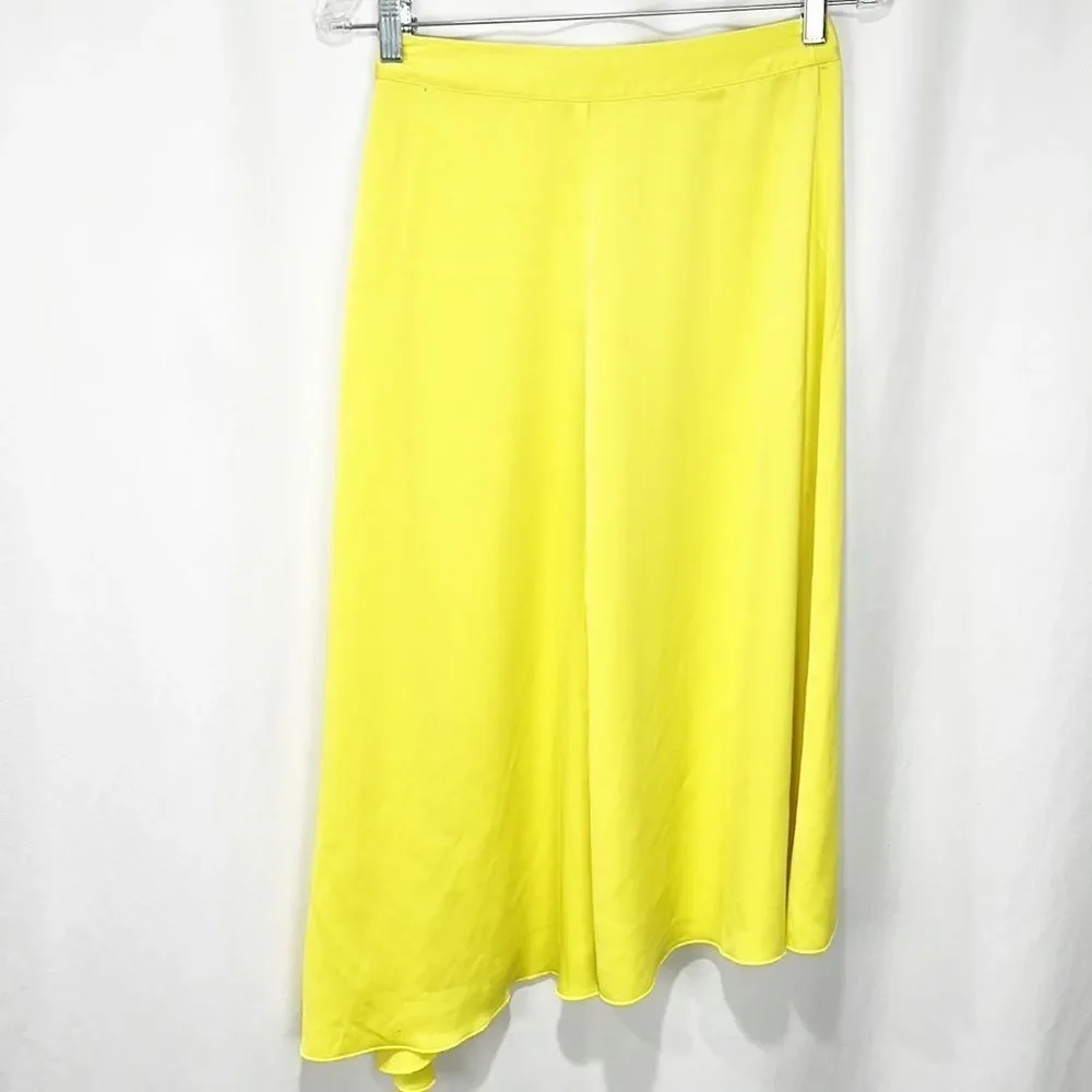 URBAN Outfitters Bright Yellow Asymmetrical Bias Cut Skirt size Small